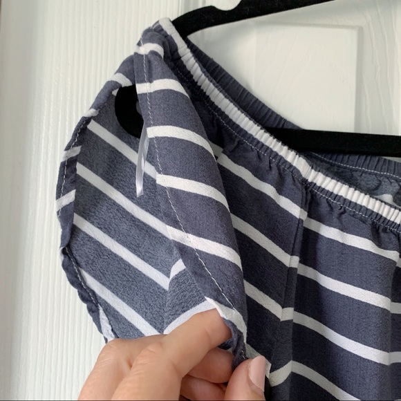 Dynamite off-the-shoulder grey and white stripped top - Picture 4 of 5